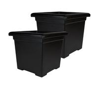 The HC Companies Lot de 2 jardinières, Noir, 31,8 cm
