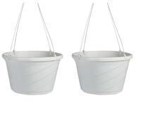 The HC Companies Lot de 2 jardinières suspendues, Blanc, 30,5 cm