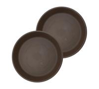The HC Companies Lot de 2 soucoupes Rondes Classiques en Plastique pour Plantes d'intérieur et d'extérieur, 31,8 x 31,8 x 5,4 cm, Marron Chocolat