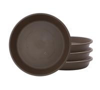 The HC Companies Lot de 4 soucoupes Rondes Classiques en Plastique pour Plantes d'intérieur et d'extérieur - Chocolat, 27,3 x 27,3 x 4,4 cm