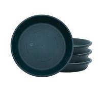 The HC Companies Lot de 4 soucoupes Rondes Classiques en Plastique pour Plantes d'intérieur et d'extérieur - Vert Sapin, 27,3 x 27,3 x 4,4 cm