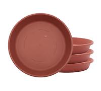 The HC Companies Lot de 4 soucoupes Rondes en Plastique Classique pour Plantes d'intérieur et d'extérieur - Argile, 17,1 x 17,1 x 2,9 cm