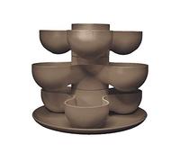 The HC Companies Pixie Pot de Fleurs empilable à 3 étages - Pot de Fleurs décoratif de 20,3 cm avec Trou de Drainage - Peut contenir 10 Plantes succulentes, Taupe Artisanal