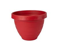 The HC Companies Pot de Fleurs avec Anneaux de 20,3 cm avec Disque d'arrosage Automatique - Pot de Fleurs léger en Plastique pour intérieur et extérieur pour Herbes et Fleurs, Rouge Chaud
