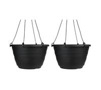 The HC Companies Pot de Fleurs Suspendu, Noir, 33 cm