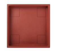 The HC Companies Soucoupe carrée en Plastique pour Plantes d'intérieur et d'extérieur 35,6 x 35,6 x 4,6 cm, Couleur Argile