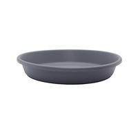 The HC Companies Soucoupe Classique Ronde en Plastique pour éviter Les Gouttes/déversements à l'intérieur et à l'extérieur, Couleur Gris Chaud, 35,3 x 35,3 x 6,3 cm, Paire avec Pot de Fleurs Rond