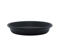 The HC Companies Soucoupe Ronde en Plastique Classique de 25,4 cm - Plateaux pour Plantes d'intérieur et d'extérieur - 27,3 x 27,3 x 4,4 cm - Noir