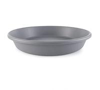 The HC Companies Soucoupe Ronde en Plastique Classique de 40,6 cm pour intérieur et extérieur - 40,6 x 40,6 x 7,6 cm - Gris Chaud