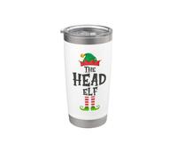 The Head Elf - Funny Matching Family Group Christmas Gobelet isotherme en acier inoxydable double paroi