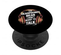 The Headphones Mean I Don't Want to Talk Introverti - PopSockets PopGrip Adhésif