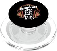 The Headphones Mean I Don't Want to Talk Introverti - PopSockets PopGrip pour MagSafe