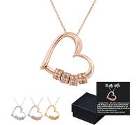The Heart of the Family Necklace, To My Wife Necklace from Husband, Family's Love Engraved 1-6 Names Pendant Necklaces with LED Gift Box, Customized Necklaces for Wift Girlfriend Gfts (Rose Gold)