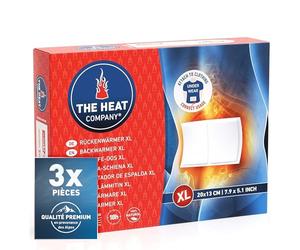 THE HEAT COMPANY Chauffe-Dos XL - 3 pièces - Extra Chaud - adhésif - Patch Auto-Chauffant - 18 Heures de Chaleur - Chaleur immédiate - autochauffante - purement Naturel