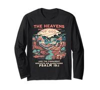 The Heavens Declare Glory of God Psaum 19:1 Vintage Hiker Manche Longue