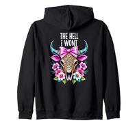The Hell I Wont Cowgirl Boho Cow Skull Cowboy Go Milk a Bull Sweat à Capuche
