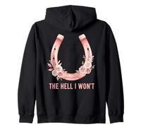 The Hell I Won't Floral Horseshoe Cowgirl Western Sweat à Capuche