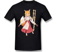 The Helpful Fox Senko-San Comfortable Mans Tops Short Sleeve Shirt Black Manches Courtes(XX-Large)