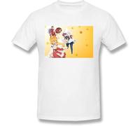 The Helpful Fox Senko-San Men's Comfortable Short Sleeve Shirts Crew Neck Personality Fashion T-Shirt Black Manches Courtes(Medium)