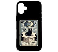 The Hermit Tarot Card in Box Mystic Funny Cat in Box Coque pour iPhone 16 Plus