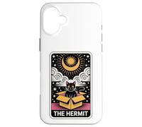 The Hermit Tarot Card in Box Mystic Funny Cat in Box Coque pour iPhone 16 Plus