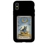 The Hermit Tarot Card in Box Mystic Funny Cat in Box Coque pour iPhone X/XS