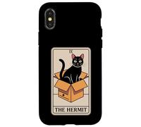 The Hermit Tarot Card in Box Mystic Funny Cat in Box Coque pour iPhone X/XS