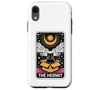 The Hermit Tarot Card in Box Mystic Funny Cat in Box Coque pour iPhone XR