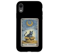 The Hermit Tarot Card in Box Mystic Funny Cat in Box Coque pour iPhone XR