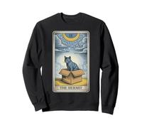 The Hermit Tarot Card in Box Mystic Funny Cat in Box Sweatshirt