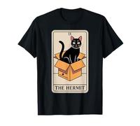 The Hermit Tarot Card in Box Mystic Funny Cat in Box T-Shirt