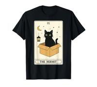 The Hermit Tarot Card In Box Mystic Funny Cat In Box T-Shirt