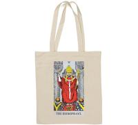 The Hierophant Sac fourre-tout en coton naturel Motif carte de tarot Blanc