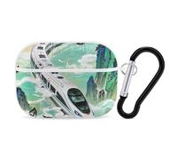 The High-Speed Rail is Speeding - Coque en polycarbonate rigide anti-rayures avec porte-clés - Accessoires pour AirPod Pro 2e/1ère coque pour homme et femme - Style blanc