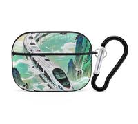 The High-Speed Rail is Speeding - Coque en polycarbonate rigide anti-rayures avec porte-clés - Accessoires pour AirPod Pro 2e/1ère coque pour homme et femme - Style noir