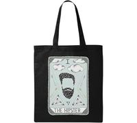 The Hipster Sac fourre-tout humoristique en coton écologique avec carte de tarot Noir, Noir , Taille unique