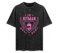 The Hitman Bret Hart Skull Mens T-Shirt Black Graphic Unisex Tee Shirt XXL