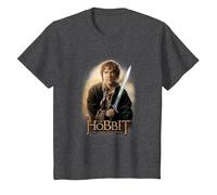 The Hobbit Bilbo and Sting T-Shirt, Enfant, Chiné Foncé, 12 Ans