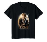 The Hobbit Bilbo and Sting T-Shirt, Enfant, Noir, 4 Ans