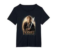 The Hobbit Bilbo and Sting T-Shirt, Femme Grandes Tailles, Noir, 6X