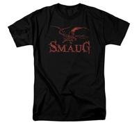 The Hobbit Dragon T Shirt Mens Fantasy Movie Tee Smaug Black Black XXL