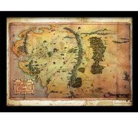 The Hobbit FP10385P-PL Carte du Voyage Encadrée, Multicolore, 30 x 40 cm