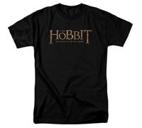 The Hobbit Logo T Shirt Mens Fantasy Movie Tee Bilbo Gollum Black Black XXL