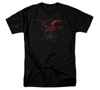 The Hobbit Smaug Fing Over Lone Mountain Men’s T-Shirt S-5XL Tee Black L