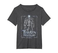 The Hobbit Thorin Stare T-Shirt, Femme Grandes Tailles, Chiné Foncé, 4X