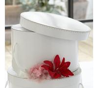 The Holding Company Boîte à Chapeau, Bois Dense, Blanc, Large (D36 x H23cm)