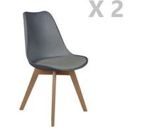 Chaise The Home Deco Factory - 2 Chaises design scandinaves rembourrées Cocooning - Gris - Cocooning