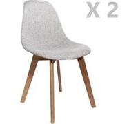 Chaise The Home Deco Factory - 2 Chaises scandinaves design grosse maille Flora - Gris clair - Flora