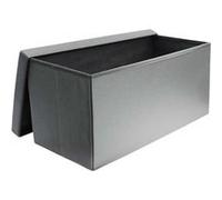 HOME DECO FACTORY Coffre-banc pliable HD3405 en PU gris gain d'espace 76x37,5x37,5 cm