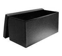 - Banc coffre de rangement en polyuréthane Zoé noir